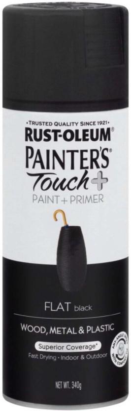 Rust-oleum Flat Black Matte Spray Paints (340 ml, Pack of 1)