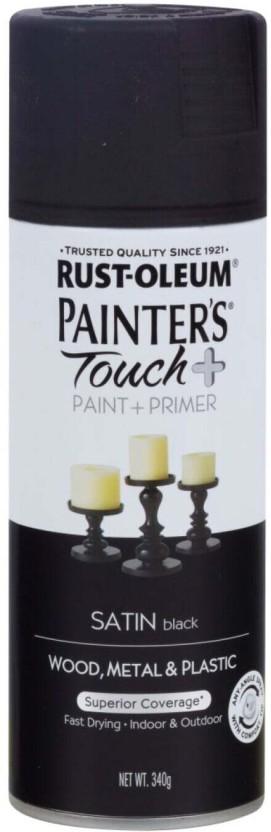 Rust-oleum Satin Black Gloss Spray Paints (340 ml, Pack of 1)