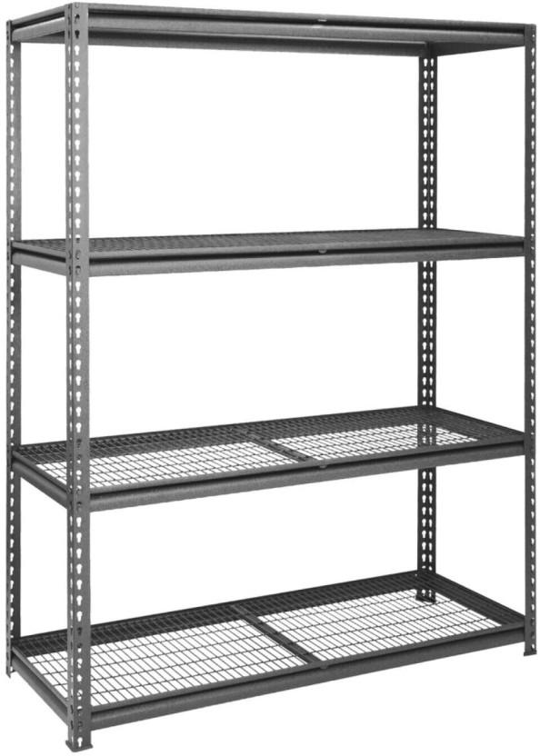 Wildberry Heavy Duty Garage Stand Iron Rack Shelf For  Storage (Number of Shelves - 4)