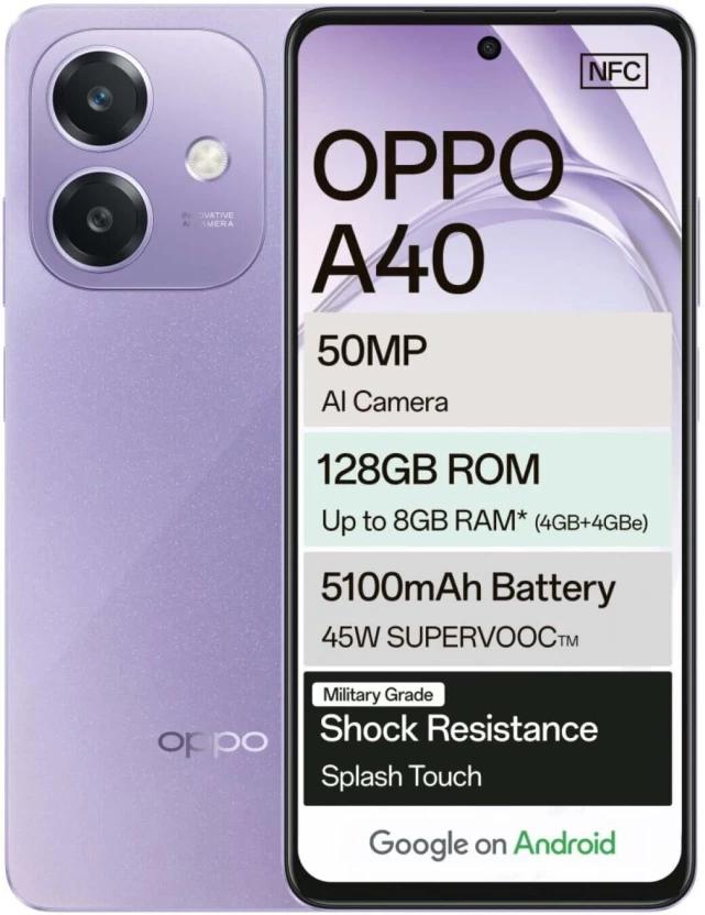 Oppo A40 DS (Black, 128 GB) (6 GB RAM)