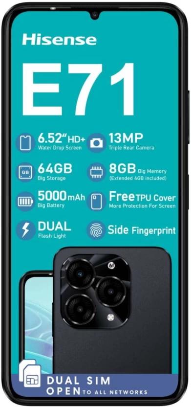 Hisense E71 4G DS (Black, 64 GB) (8 GB RAM)