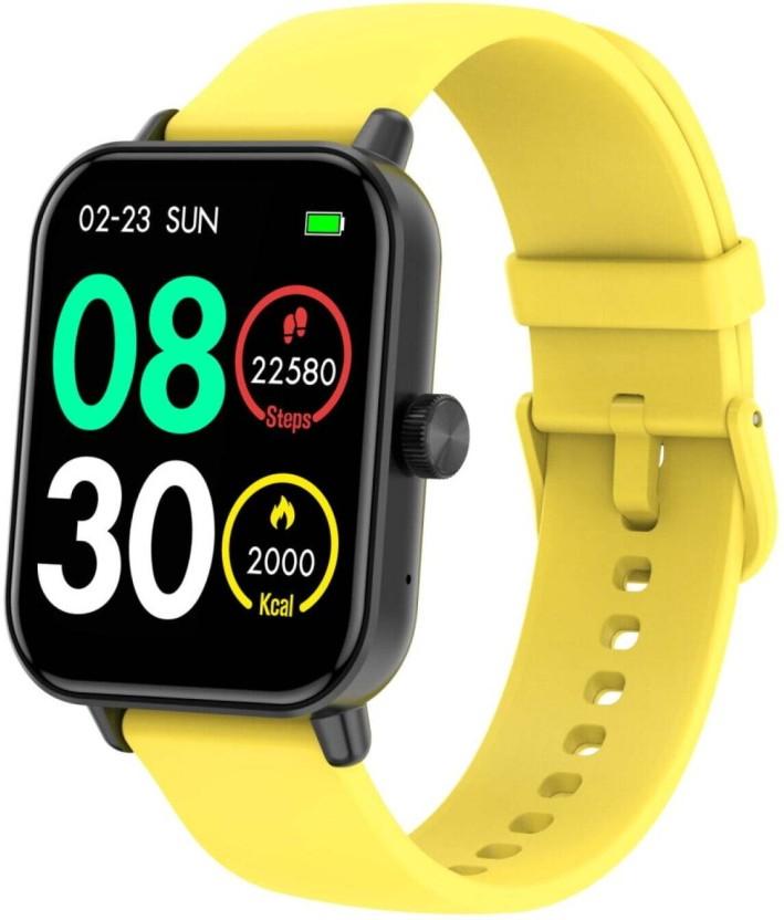 Volkano Chroma Series Smartwatch (Yellow Strap, Free)