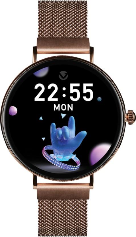 Volkano Valencia Series Smartwatch (Gold Strap, Free-size)