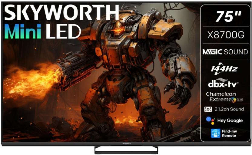Skyworth 190.5 cm (75 inch) Mini Led Ultra HD (4K) Google TV 2023 Edition