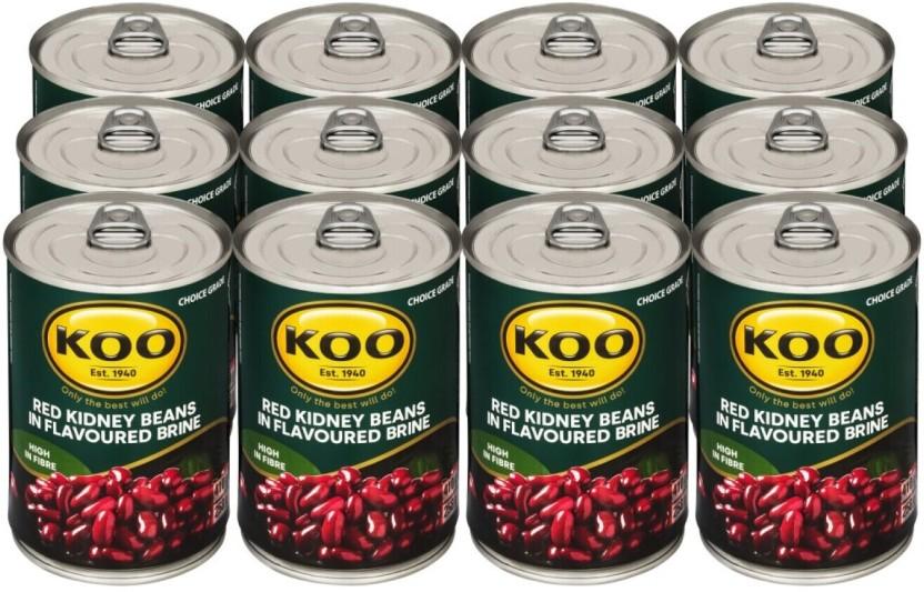 Koo Red Kidney Beans (410 g, Pack of 12)