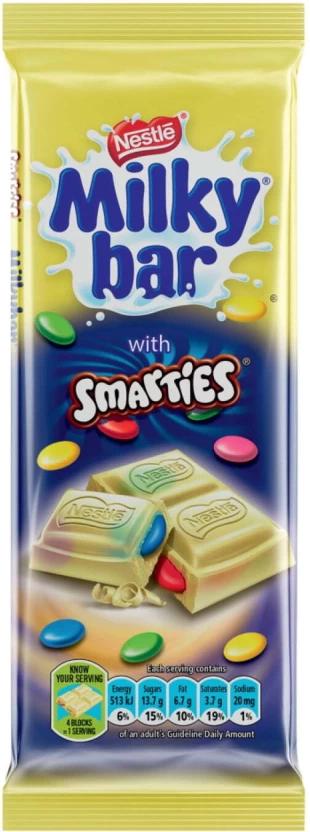 Nestle Milkybar with Smarties White Chocolate Slabs (80 g)