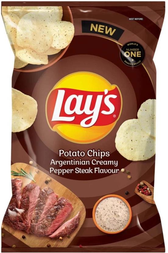 Lay's Argentinian Creamy Pepper Steak Flavour Potato Chips (1 x 120 g)