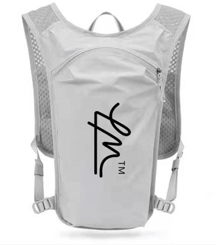 LM Waterproof Hydration Pack with1.5L bladder and 250ml soft flask. Backpack (White, 5 L)