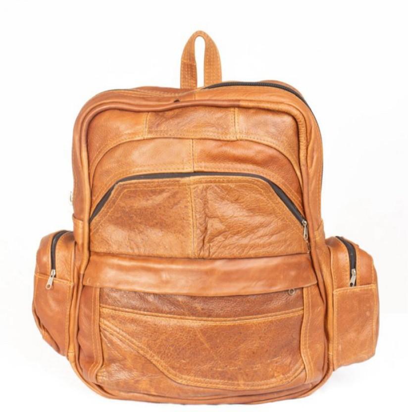 Lebocode Genuine Leather Laptop Backpack Backpack (Brown, 10 L)