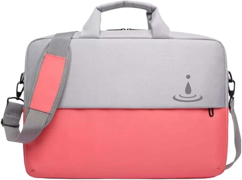 iDemoo 15.6 inch Laptop Messenger Bag (Pink, Grey)