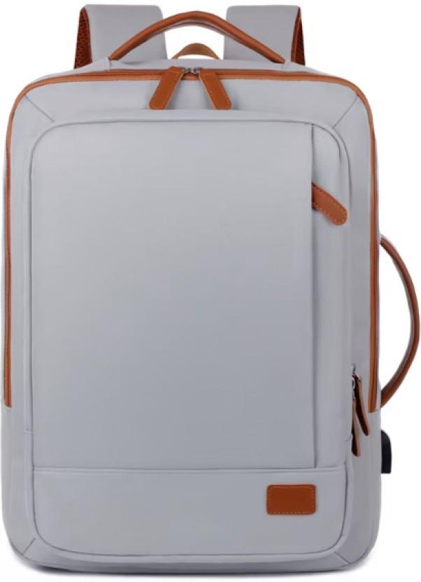 SW Multi-functional Waterproof Laptop Backpack (Grey, Brown)