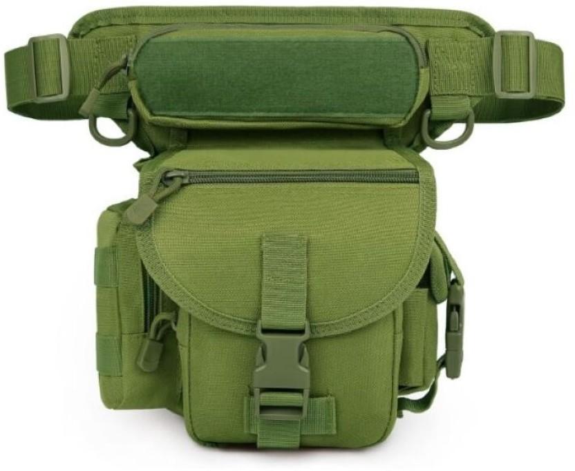 Gexgune Tactical Drop Leg Pouch Waterproof Messenger Bag (Green, 5 L)