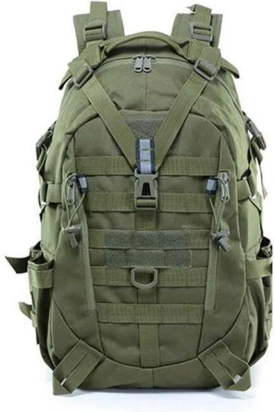 Tactical Reflective Backpack Waterproof Backpack (Green, 40 L)