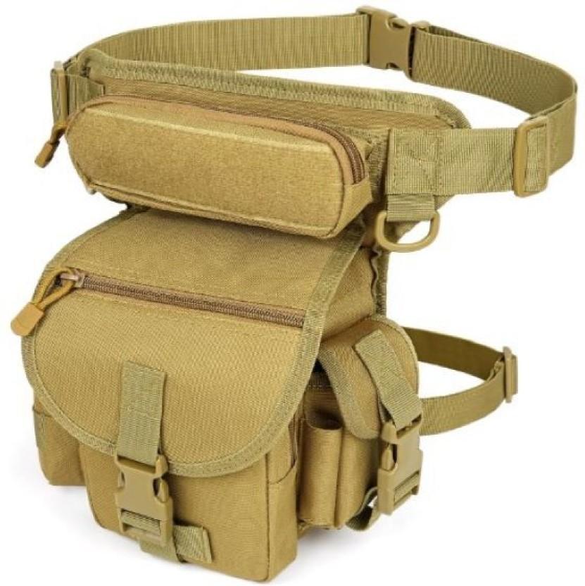 Gexgune Tactical Drop Leg Pouch Waterproof Messenger Bag (Brown, 5 L)