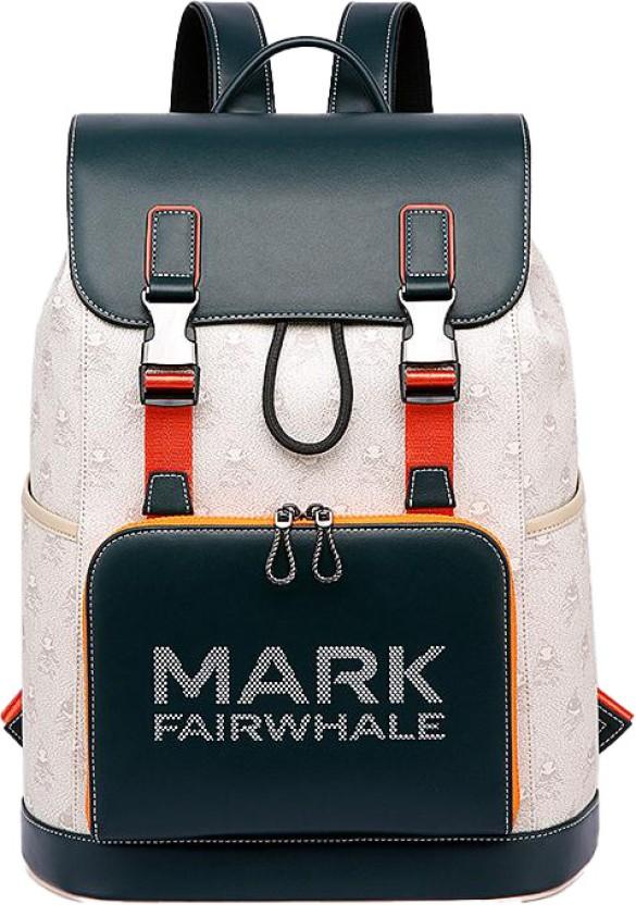 Mark Fairwhale Men's Business Travel Classic Modern Laptop Backpack Laptop Backpack (White)