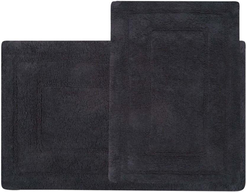 Home Living Palma Bathmat Set Bathroom Mat (Grey, 42 cm x 26cm)