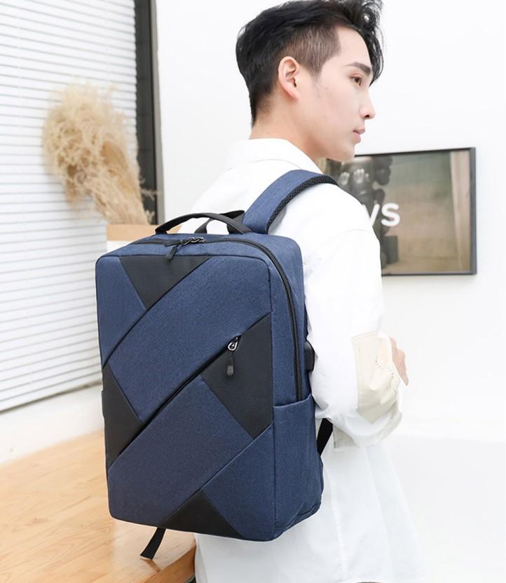 ALANES 3-Piece Men or Women Travel Laptop Backpack - School Shoulder Bag - Blue Laptop Backpack (Blue)