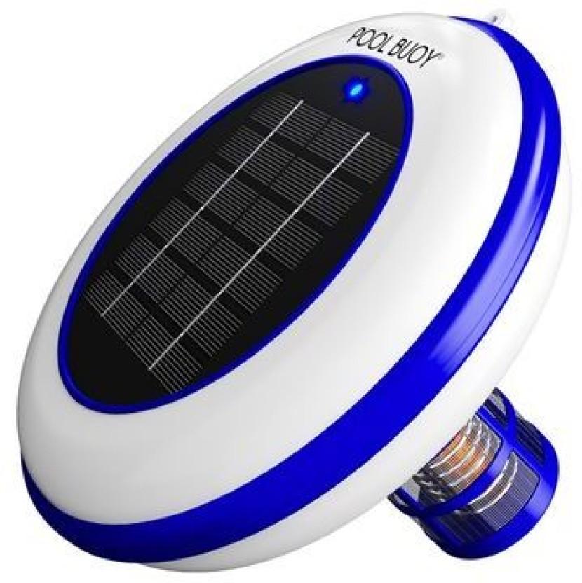 Pool buoy LED Solar Pool Ionizer - Cut Chlorine Use - Kills Algae - Cleaner Floater Pool Gobbler (White)