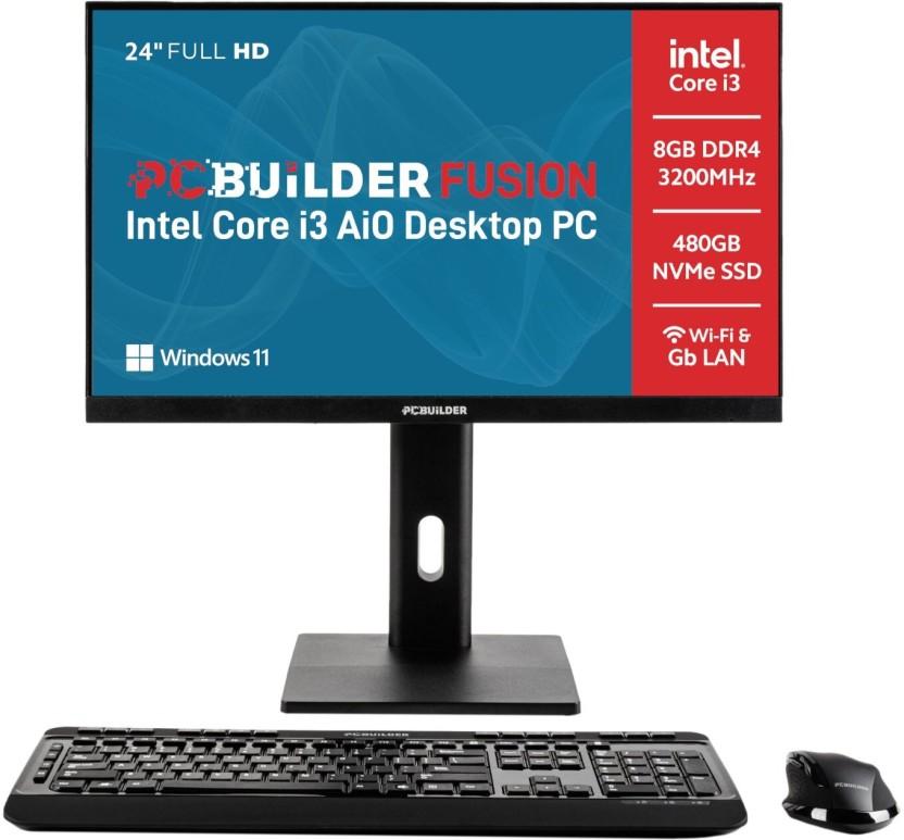 PC Builder Core i3 (8 GB/500 GB/500 GB SSD/Windows 11 Home/24 Inch Screen) (Black)