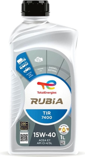[VLUH4ZKESHYWCR8J] TotalEnergies Rubia TIR 7400 15W40 (1 L, Pack of 1)