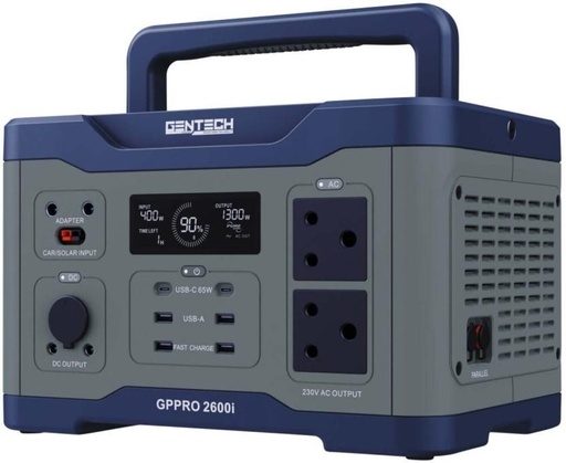 [IVTH2E4ZUEBNQ37D] Gentech GPPRO2600I Pure Sine Wave Inverter (With Battery)