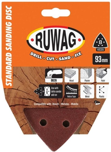 [SDRH27W8TYFFJAHT] Ruwag Triangular Sheet Sand Aluminium Oxide Sandpaper (240 Pack of 1)