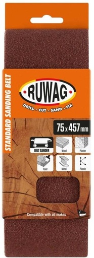 [SDRH27W8DZQZWXMM] Ruwag Belt Sand Paper 3 Aluminium Oxide Sandpaper (80 Pack of 1)
