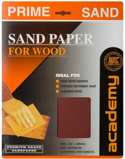 [SDRH27W8CETFZGDG] Academy Assorted Cabinet Sandpaper Aluminium Oxide Sandpaper (60/100/150 Pack of 1)
