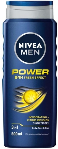 [BDWHFTE9JZWHADDQ] Nivea Men Power Shower Gel Body Wash (500 ml)