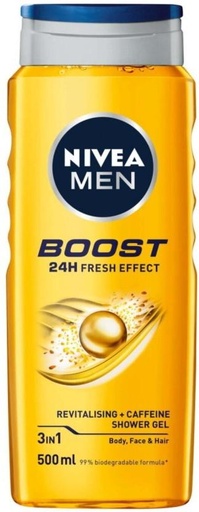[BDWHFTE9JFWQFWKD] Nivea Men Boost Shower Gel Body Wash (500 ml)