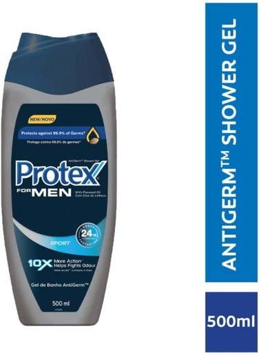 [BDWH7RHECX4CYG9B] Protex Shower Gel Men Sport Body Wash (12 x 500 ml)