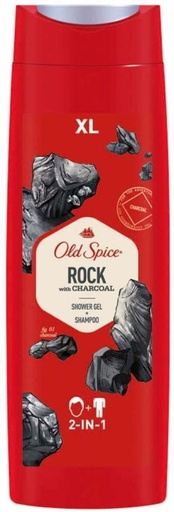 [BDWHFTE9599AZFFM] Old Spice Rock with Charcoal Shampoo + Shower Gel Body Wash (400 ml)