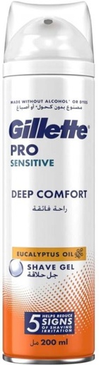 [SGGH26GNAWFPM73H] Gillette Pro Gel, Sensitive Comfort Bottle for  Men (200 ml, Pack of 1)
