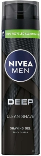 [SGGH2222ZNTAMFGH] Nivea Men Deep Clean Shaving Gel Bottle for  Men (200 ml, Pack of 6)