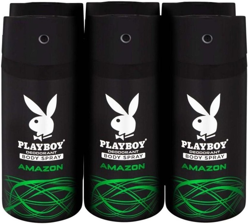 [DEOHFRVV2XKPHNGF] Playboy Amazon Deodorant Spray  -  For Men (900 ml, Pack of 6)