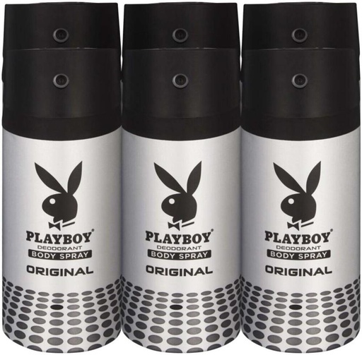 [DEOHFRVVJMJ97BRM] Playboy Original Deodorant Spray  -  For Men (900 ml, Pack of 6)