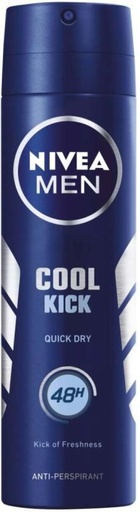 [DEOHFRVUEUNZ8SJZ] Nivea Cool Kick Quick Dry Deodorant Spray  -  For Men (150 ml)