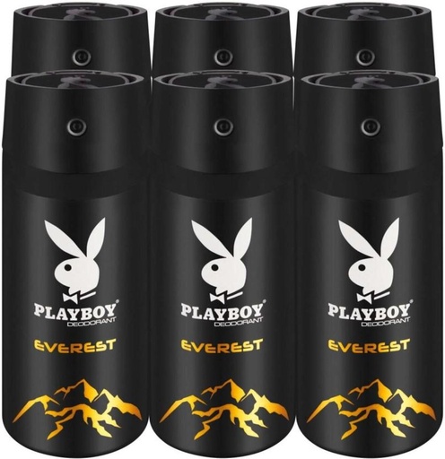 [DEOHFRVVVGYWPVQH] Playboy Everest Deodorant Spray  -  For Men (900 ml, Pack of 6)