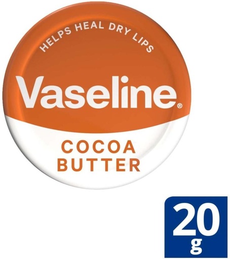 [LBMH27V8EYU6GVFG] Vaseline Lip Therapy Cocoa Butter (Pack of 1, 20 g)
