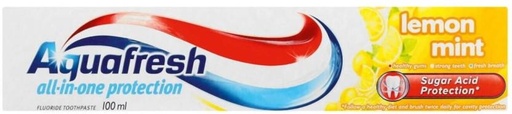 [TPAHFQQBRPKCHH2X] Aquafresh All-in-One Protection Lemon Mint Toothpaste (100 ml, Pack of 1)