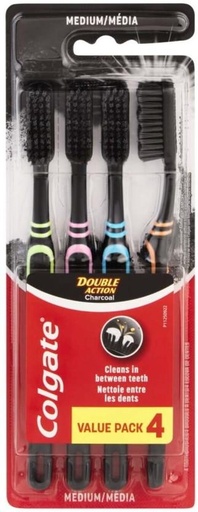 [TBUH9H7HUGAPJGH3] Colgate Double Action Charcoal Medium Toothbrush