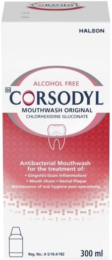 [MWAHCRPFXW3W6EGH] Corsodyl Alcohol Free Original Mouthwash - Mint (300 ml)