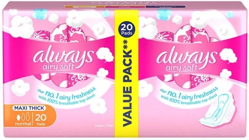[SPPHFQYCHSKHQKV8] Always Maxi Pads | Soft Normal Long Sanitary Pad (Pack of 20)