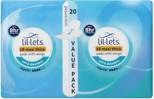 [SPPHFQYCF9QAQZXE] Lil-Lets Maxi Thick Pads Regular Sanitary Pad (Pack of 20)