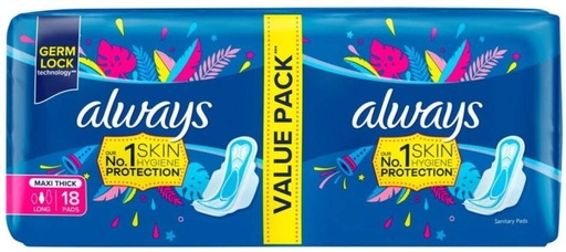 [SPPHFQYCVGUFT7D5] Always Maxi Duo Sanitart Pads Sanitary Pad (Pack of 18)