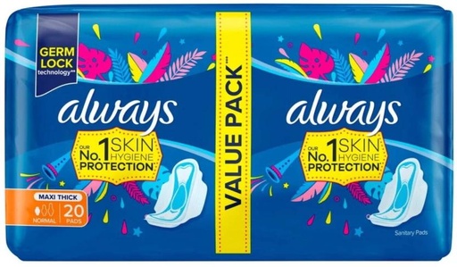 [SPPHFQYCFBGR8MBG] Always Maxi Duo Sanitary Pads | Normal Sanitary Pad (Pack of 20)