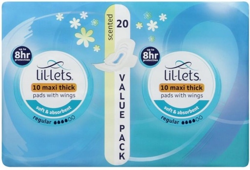 [SPPHFQYCMPXJ5FC3] Lil-Lets Maxi Thick Pads Regular Scented Sanitary Pad (Pack of 20)