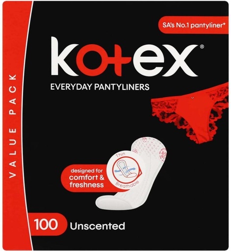 [SPPH9H6UZYFQYTFH] Kotex Everyday Thin and Breathable Pantyliner (Pack of 100)