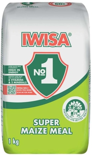 [GMLH4TF7KJ8EAZBA] Iwisa No.1 Super Maize Meal Maize/Corn (1 kg, Pack of 10)
