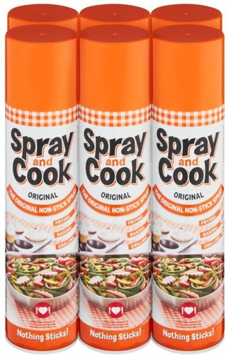 [EDOH3YG7D5JGGHPW] Spray & Cook The Original Non-Stick Spray Vegetable Oil Tin (6 x 300 ml)